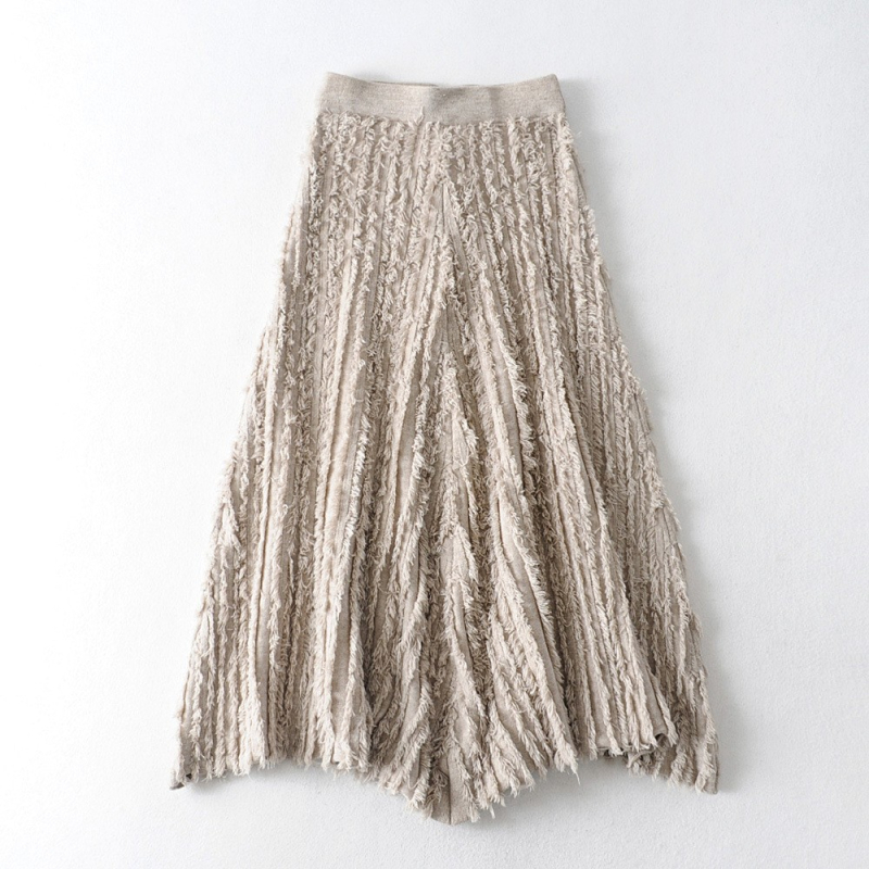 Пола с А-образна линия, средна дължина, полиестерна тъкан, микроеластичност, японско-корейски ежедневен стил