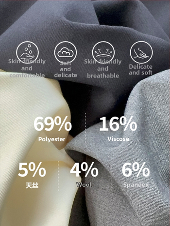 Fustă de costum, talie înaltă, croială dreaptă, lungime medie, amestec lână-Lyocell, cu despicare