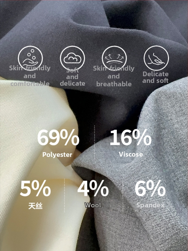 Fustă de costum, talie înaltă, croială dreaptă, lungime medie, amestec lână-Lyocell, cu despicare