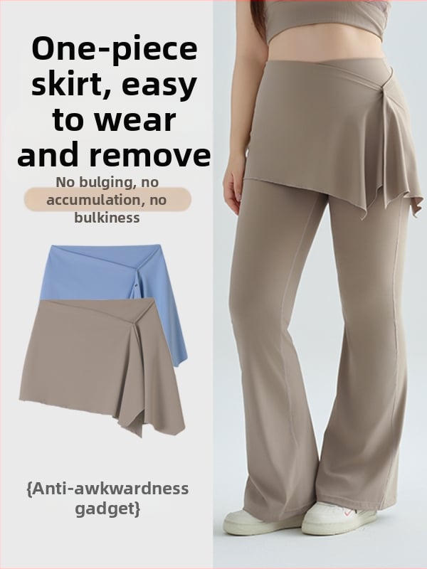 Fustă de acoperire pentru pantaloni de yoga – design dintr-o piesă, amestec nylon-elastan, potrivită pentru toate sezoanele, pentru femei tinere