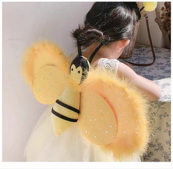 Лента за коса с крила и лък, ръчна изработка, плат, серия Принцеса, за деца на възраст 3–10+ години