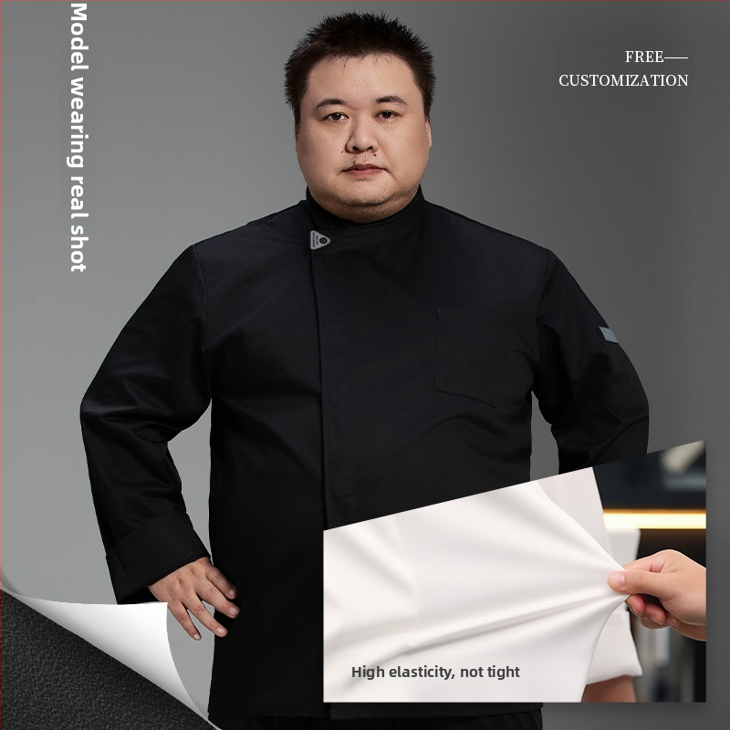 Vyrų šefų uniformos komplektas, ilgomis rankovėmis, medvilnė, maitinimo įstaigoms, ruduo 2025