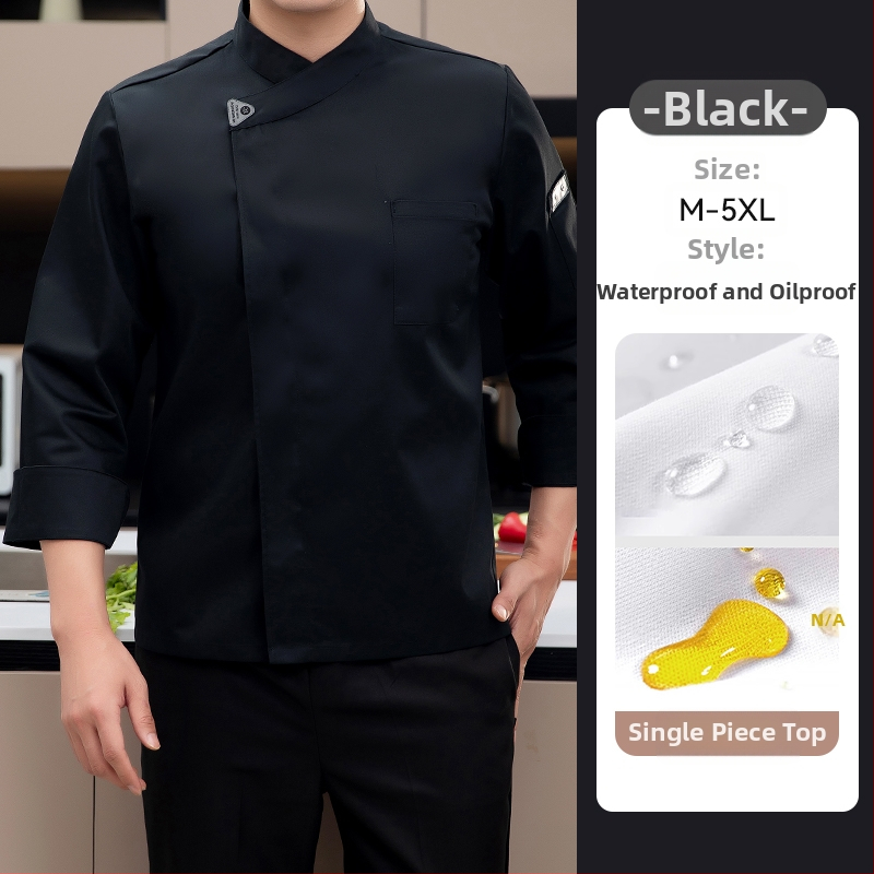 Vyrų šefų uniformos komplektas, ilgomis rankovėmis, medvilnė, maitinimo įstaigoms, ruduo 2025