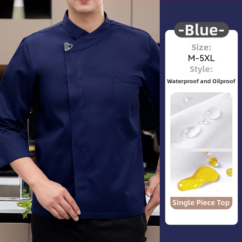 Vyrų šefų uniformos komplektas, ilgomis rankovėmis, medvilnė, maitinimo įstaigoms, ruduo 2025