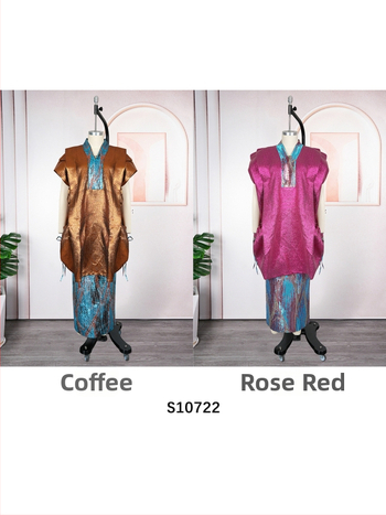 Dvojdielny set: saténový set s potlačou, dlhá sukňa, 3/4 rukávy, 30-50% elastán, jeseň 2025