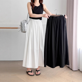 A linijos ilgas sijonas moterims, elegantiškas miesto stilius, poliesterio audinys, poliesterio sudėtis 50–70%