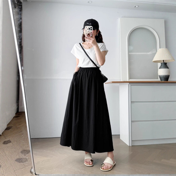 A linijos ilgas sijonas moterims, elegantiškas miesto stilius, poliesterio audinys, poliesterio sudėtis 50–70%