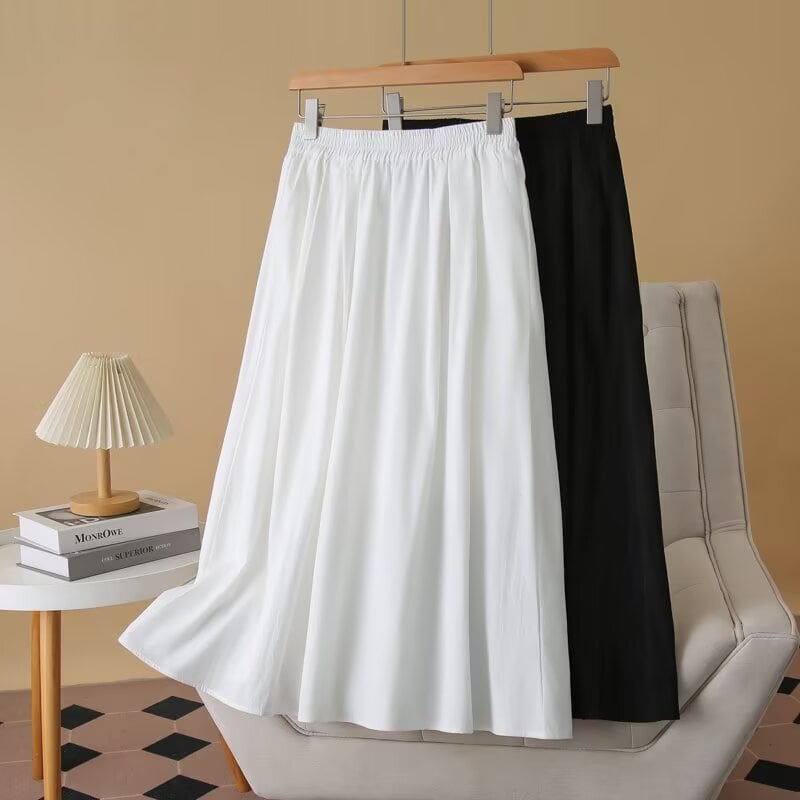 A linijos ilgas sijonas moterims, elegantiškas miesto stilius, poliesterio audinys, poliesterio sudėtis 50–70%