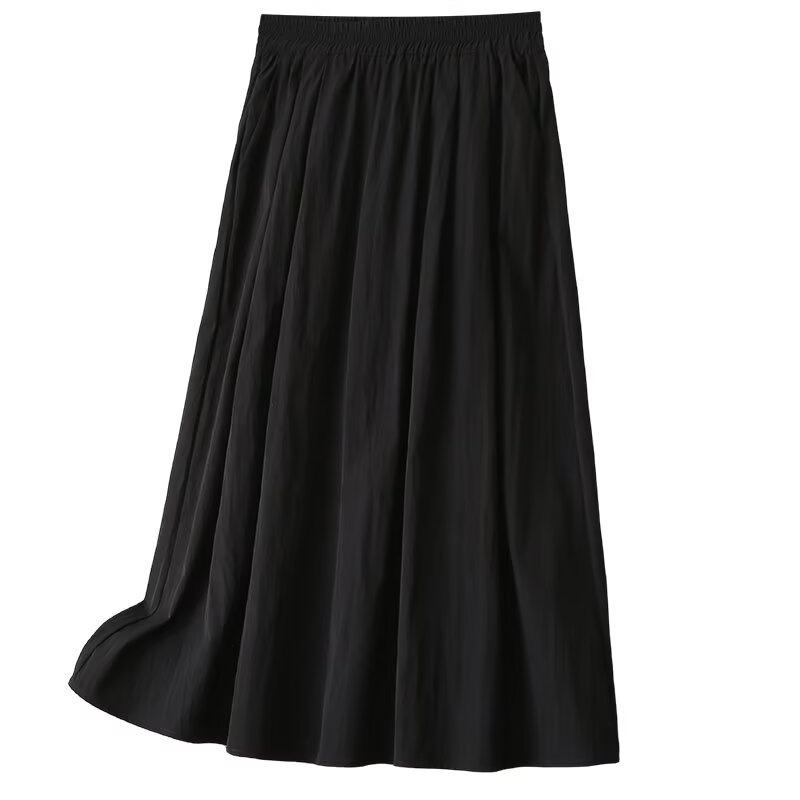 A linijos ilgas sijonas moterims, elegantiškas miesto stilius, poliesterio audinys, poliesterio sudėtis 50–70%