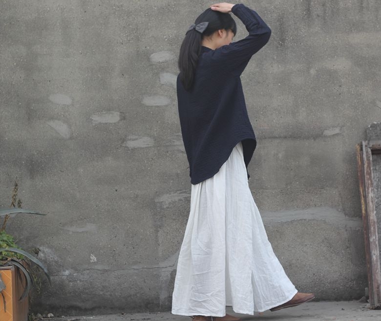 Moteriška medvilninė ilga klostuota sijonas - 90–95% medvilnės, literatūrinio retro stiliaus