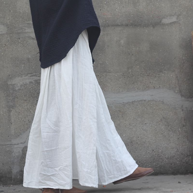 Moteriška medvilninė ilga klostuota sijonas - 90–95% medvilnės, literatūrinio retro stiliaus