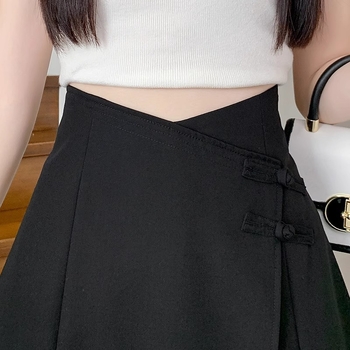 Poliesterio culottes su aukštu juosmeniu, miško stiliaus, trumpų šortų ilgis, mikroelastika — 2024 m. vasara