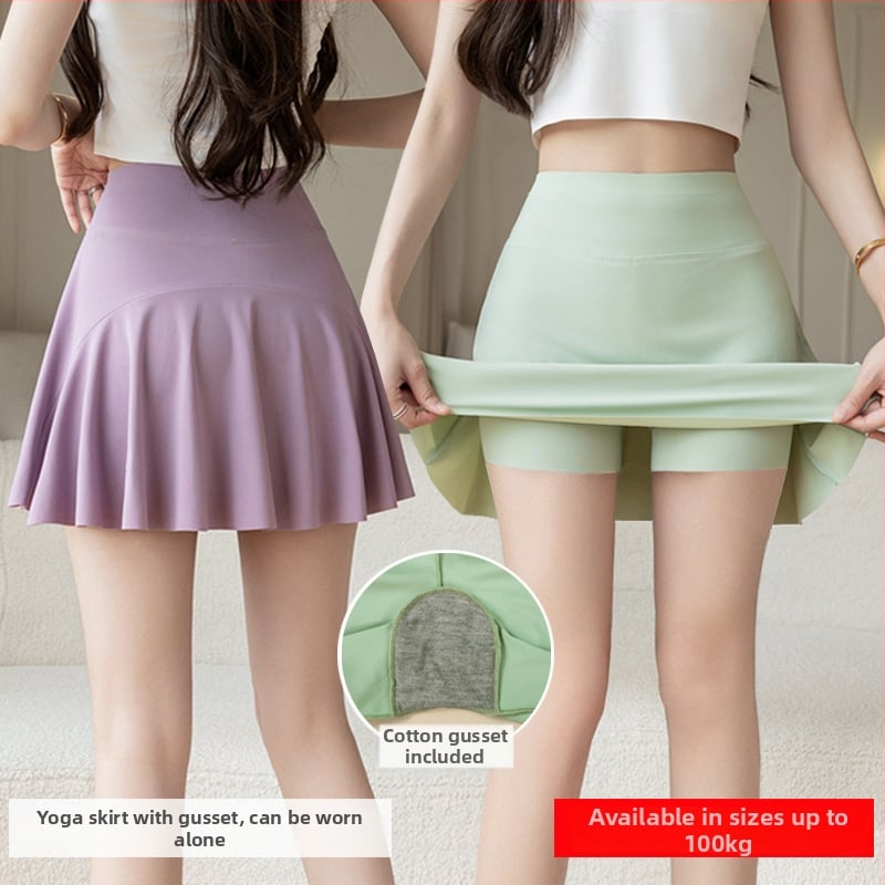 Klostuota trumpa sijonė iš ice silk, aukštas liemuo, nailono-spandekso mišinys, vasara 2024