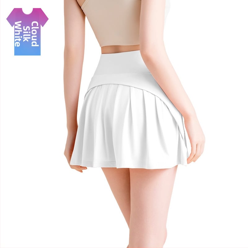 Longhui Clothing Fustă plisată de vară pentru yoga, croială în A, talie înaltă, culotte din nailon-ice silk, Primăvara 2025