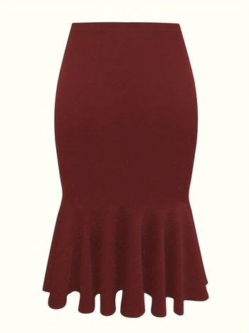 Γυναικεία φούστα μίντι με πουά σχέδιο, φούστα τύπου φιστέιλ, ύφασμα πολυεστέρα-ελαστάν, 95% πολυεστέρα, μικροελαστικότητα