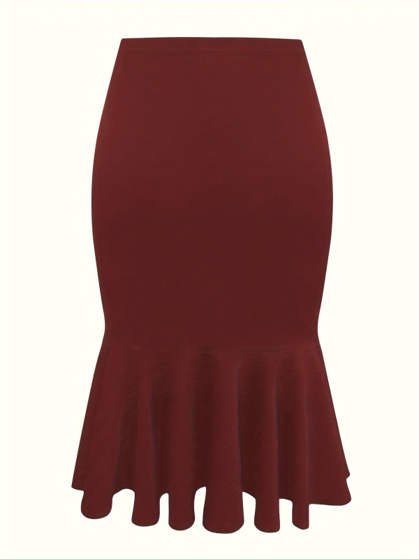 Γυναικεία φούστα μίντι με πουά σχέδιο, φούστα τύπου φιστέιλ, ύφασμα πολυεστέρα-ελαστάν, 95% πολυεστέρα, μικροελαστικότητα