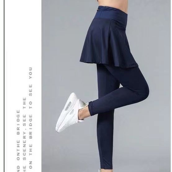 Fustă-pantalon sport pentru femei, uscare rapidă, echipament badminton, design dublu imitativ, pentru alergare și yoga, lungime scurtă sau lungime integrală