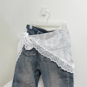 Cvjetna čipkasta suknja s vezom, 95% pamuk, proljeće 2025