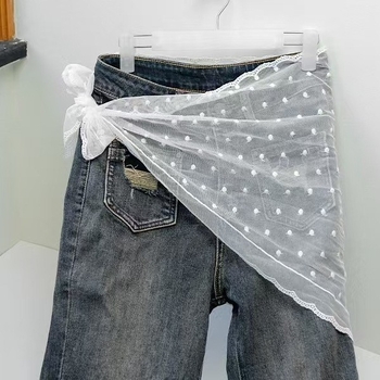 Cvjetna čipkasta suknja s vezom, 95% pamuk, proljeće 2025