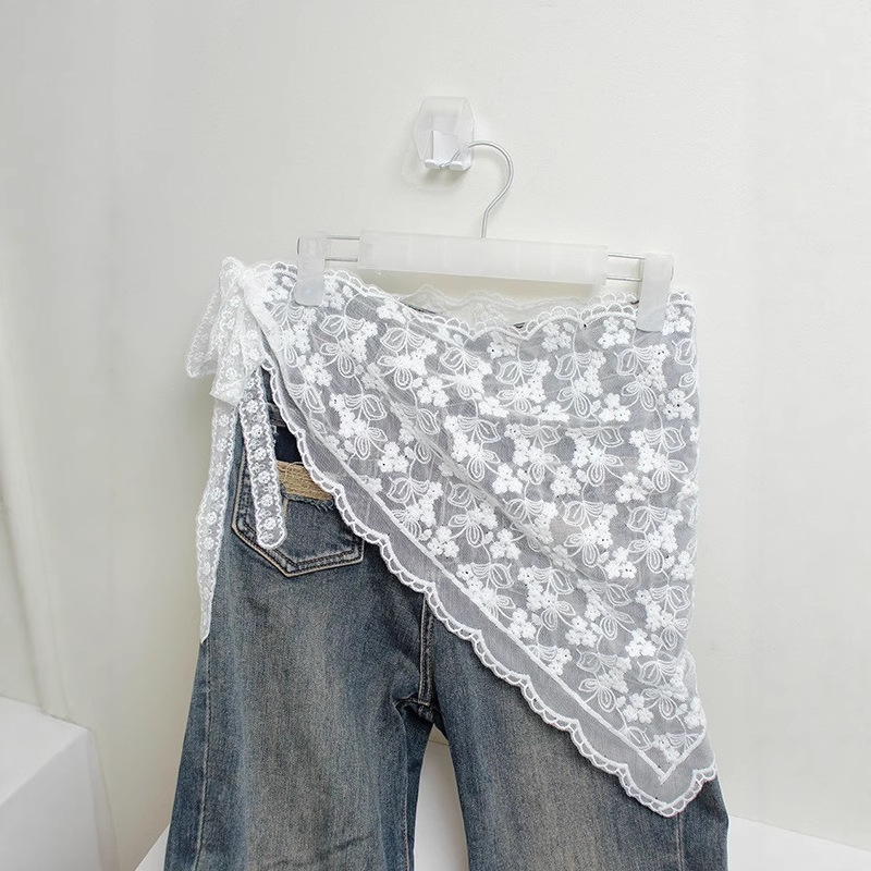 Cvjetna čipkasta suknja s vezom, 95% pamuk, proljeće 2025