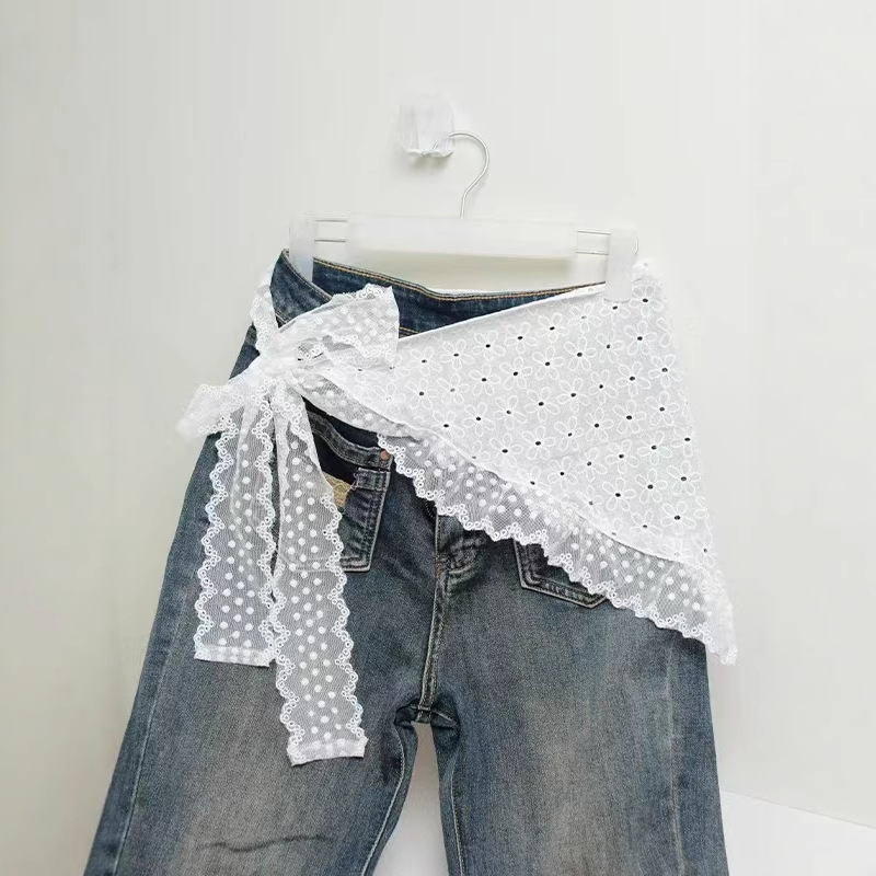 Cvjetna čipkasta suknja s vezom, 95% pamuk, proljeće 2025