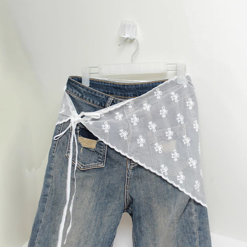 Cvjetna čipkasta suknja s vezom, 95% pamuk, proljeće 2025