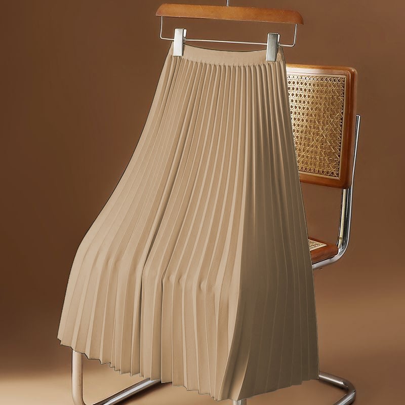 Fustă plisată midi cu model 3D și detalii shirred – poliester, ≥95% din materialul principal, stil elegant urban