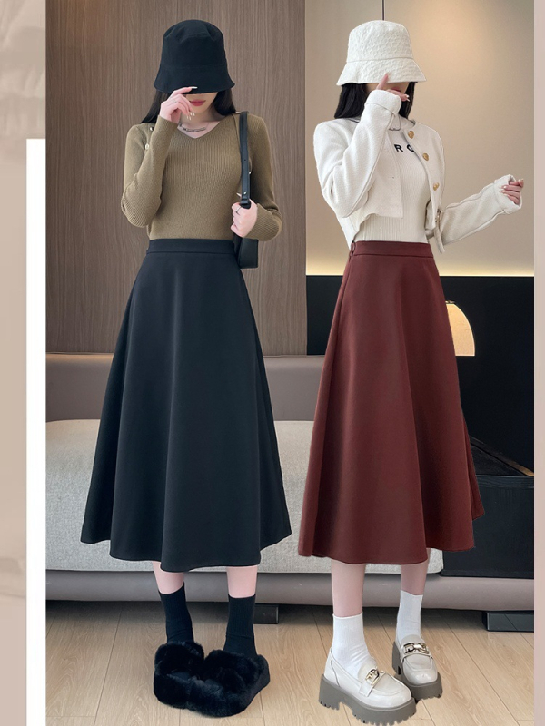 Fustă midi în linie A, plisată, stil umbrela, uni, din poliester, cu decor 3D și fixare a culorii cu rășină