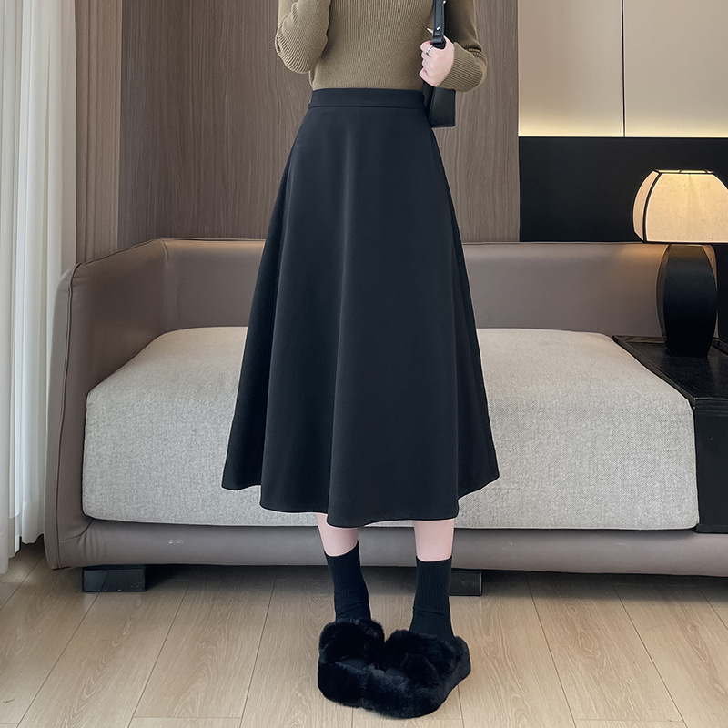 Fustă midi în linie A, plisată, stil umbrela, uni, din poliester, cu decor 3D și fixare a culorii cu rășină