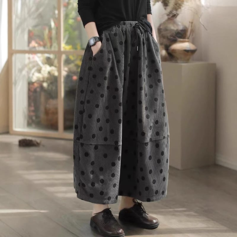 Corduroy A-linije duga suknja za žene, pamuk, književno retro stil, jesen