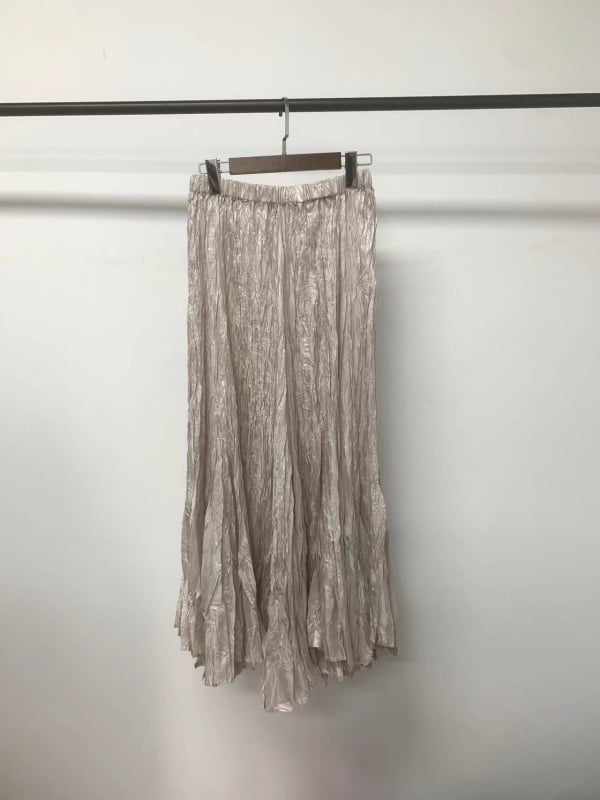 Miyake plisirana suknja kišobran stil, midi duljina, poliester, ljeto 2024