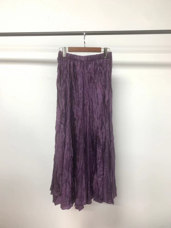 Miyake plisirana suknja kišobran stil, midi duljina, poliester, ljeto 2024