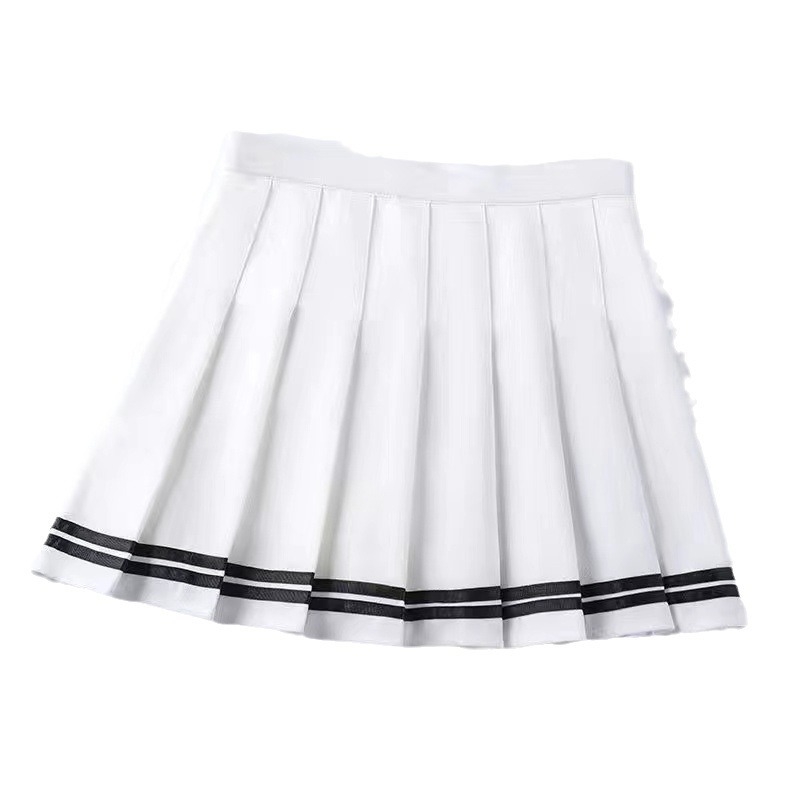 A-linijska plisirana kratka suknja s izšivkom; poliester tkanina s acetatnim vlaknom i spandexom; mikroelastična; ulični hipster stil