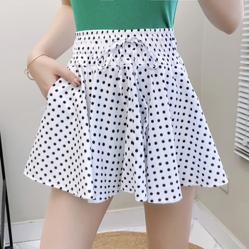 Ženska A-linijska kratka suknja s printom srca i točkica, elastični pojas, poliester 90-95% glavna tkanina, ljeto 2022