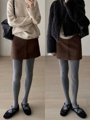 Fustă evazată tricotată din amestec bumbac-lână, conținut de lână sub 30%, iarna 2025