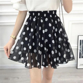 A-linijska šifonska suknja-pantalone, visok pojas, uzorak raskomadanih cvjetova, ljeto 2023