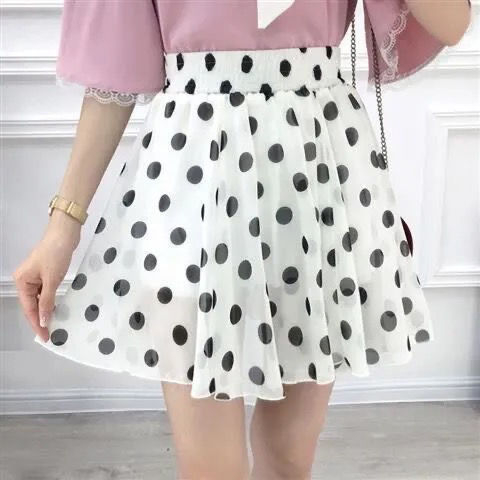 A-linijska šifonska suknja-pantalone, visok pojas, uzorak raskomadanih cvjetova, ljeto 2023