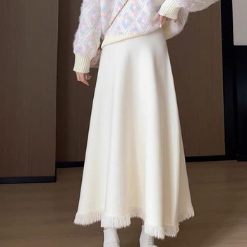 Sukňa s A-líniou, vlnená midi dĺžka