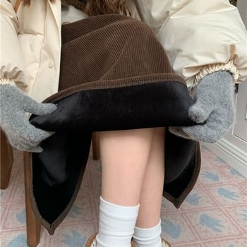 Corduroy suknja A-linije, srednja duljina, 90–95% poliester, Zima 2024