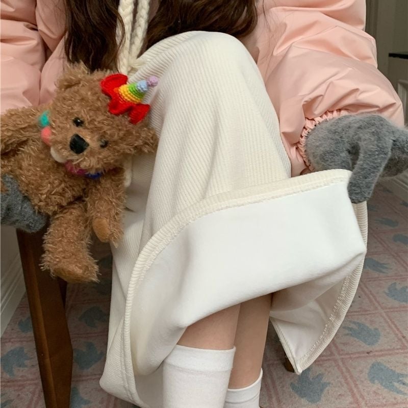 Corduroy suknja A-linije, srednja duljina, 90–95% poliester, Zima 2024