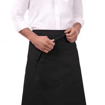 Șorț de bucătar fără mâneci, rezistent la murdărie, material poliester/poliester-bumbac, stil modern minimalist, pentru catering, jumătate de lungime