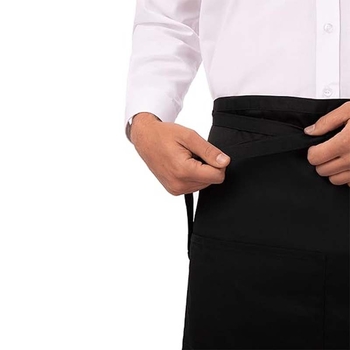 Șorț de bucătar fără mâneci, rezistent la murdărie, material poliester/poliester-bumbac, stil modern minimalist, pentru catering, jumătate de lungime