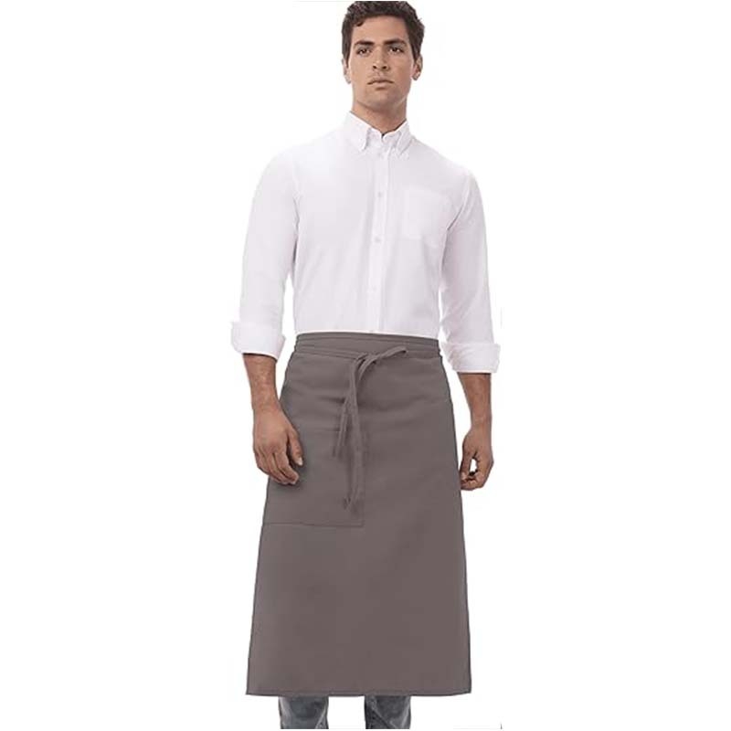 Șorț de bucătar fără mâneci, rezistent la murdărie, material poliester/poliester-bumbac, stil modern minimalist, pentru catering, jumătate de lungime