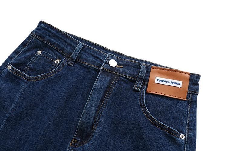 Fustă denim în A-line, talie înaltă, despicare la tiv, material bumbac 51–70%, stil coreean, Vara 2022