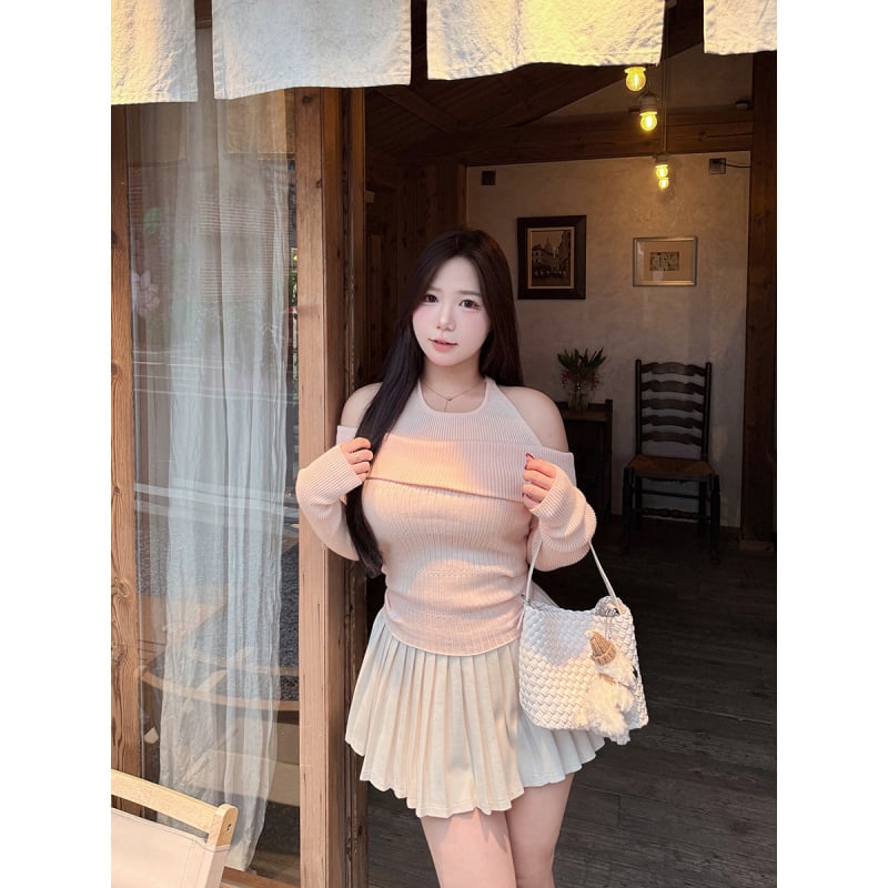 Плетен топ с качулка, вискоза, къс модел, кръгло деколте, рукав тип принцеса