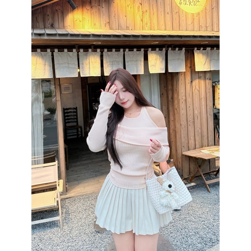 Плетен топ с качулка, вискоза, къс модел, кръгло деколте, рукав тип принцеса