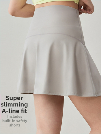 Fustă sport pentru femei, talie înaltă, pentru alergare, tenis și yoga – fustă-skort cu șorturi integrate
