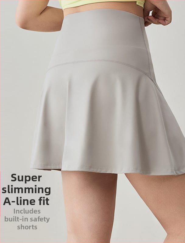 Fustă sport pentru femei, talie înaltă, pentru alergare, tenis și yoga – fustă-skort cu șorturi integrate
