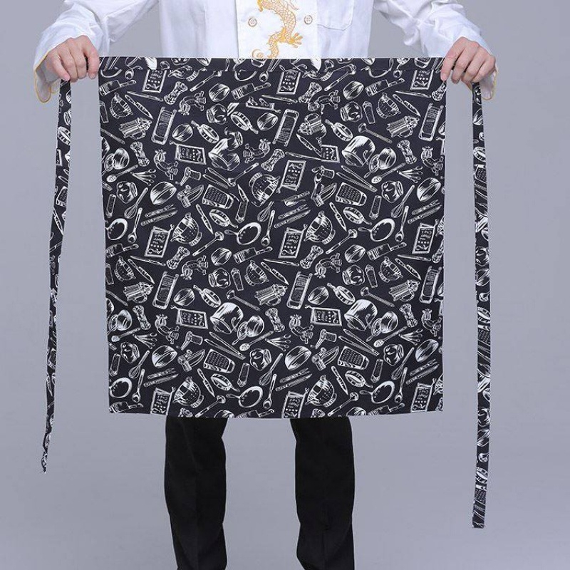 Унисекс готварска престилка с връзка за врата, полудълга, дишащ полиестер