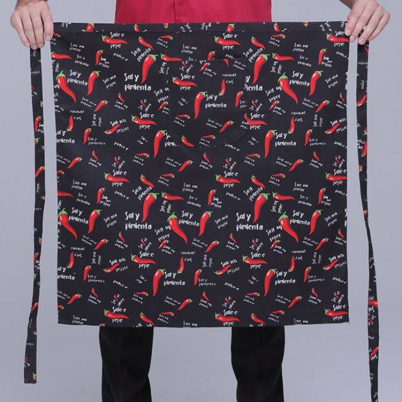 Унисекс готварска престилка с връзка за врата, полудълга, дишащ полиестер